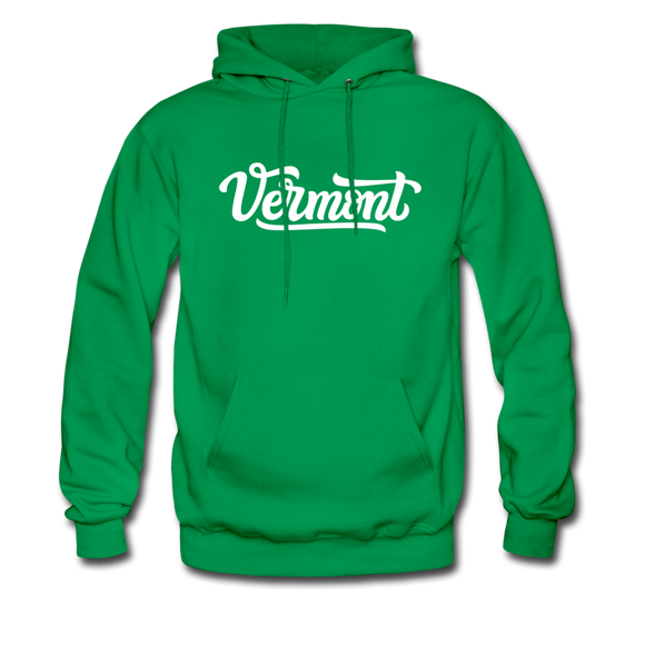 Vermont Hoodie - Hand Lettered Unisex Vermont Hooded Sweatshirt - kelly green