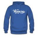 Wyoming Hoodie - Hand Lettered Unisex Wyoming Hooded Sweatshirt - royal blue