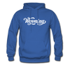 Wyoming Hoodie - Hand Lettered Unisex Wyoming Hooded Sweatshirt - royal blue