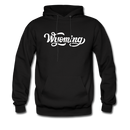 Wyoming Hoodie - Hand Lettered Unisex Wyoming Hooded Sweatshirt - black