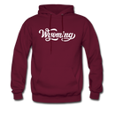 Wyoming Hoodie - Hand Lettered Unisex Wyoming Hooded Sweatshirt - burgundy