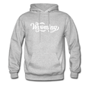 Wyoming Hoodie - Hand Lettered Unisex Wyoming Hooded Sweatshirt - heather gray