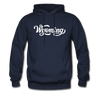 Wyoming Hoodie - Hand Lettered Unisex Wyoming Hooded Sweatshirt - navy