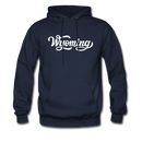 Wyoming Hoodie - Hand Lettered Unisex Wyoming Hooded Sweatshirt - navy