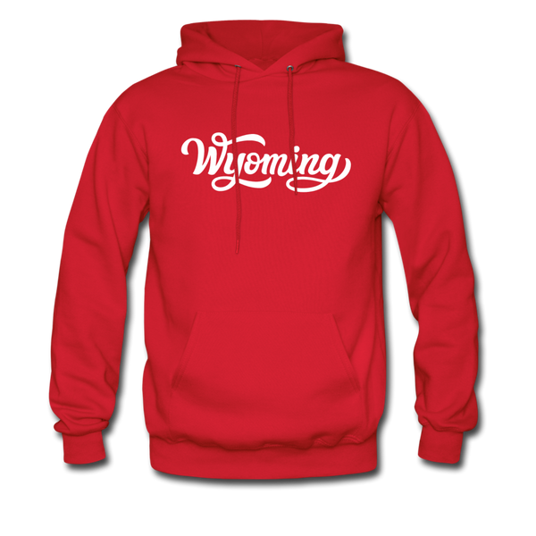 Wyoming Hoodie - Hand Lettered Unisex Wyoming Hooded Sweatshirt - red