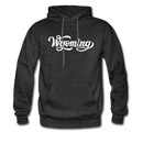 Wyoming Hoodie - Hand Lettered Unisex Wyoming Hooded Sweatshirt - charcoal gray