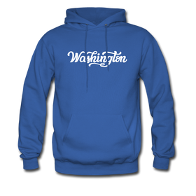 Washington Hoodie - Hand Lettered Unisex Washington Hooded Sweatshirt - royal blue