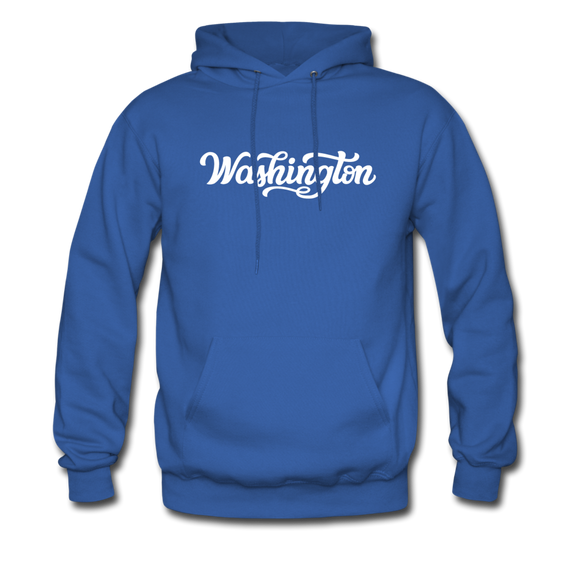 Washington Hoodie - Hand Lettered Unisex Washington Hooded Sweatshirt - royal blue