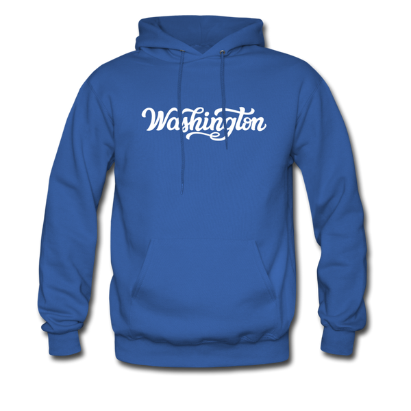 Washington Hoodie - Hand Lettered Unisex Washington Hooded Sweatshirt - royal blue