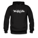 Washington Hoodie - Hand Lettered Unisex Washington Hooded Sweatshirt - black