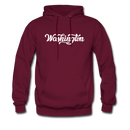 Washington Hoodie - Hand Lettered Unisex Washington Hooded Sweatshirt - burgundy