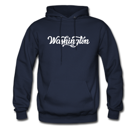 Washington Hoodie - Hand Lettered Unisex Washington Hooded Sweatshirt - navy