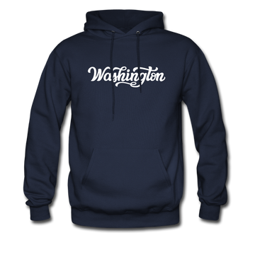 Washington Hoodie - Hand Lettered Unisex Washington Hooded Sweatshirt - navy