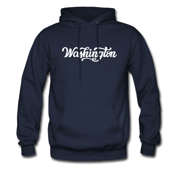 Washington Hoodie - Hand Lettered Unisex Washington Hooded Sweatshirt - navy