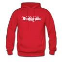Washington Hoodie - Hand Lettered Unisex Washington Hooded Sweatshirt - red