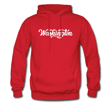 Washington Hoodie - Hand Lettered Unisex Washington Hooded Sweatshirt - red