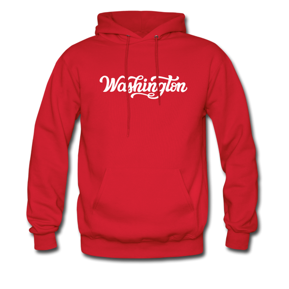 Washington Hoodie - Hand Lettered Unisex Washington Hooded Sweatshirt - red