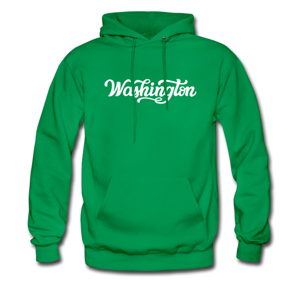 Washington Hoodie - Hand Lettered Unisex Washington Hooded Sweatshirt - kelly green