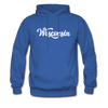 Wisconsin Hoodie - Hand Lettered Unisex Wisconsin Hooded Sweatshirt - royal blue