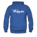 Wisconsin Hoodie - Hand Lettered Unisex Wisconsin Hooded Sweatshirt - royal blue