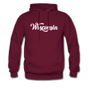 Wisconsin Hoodie - Hand Lettered Unisex Wisconsin Hooded Sweatshirt - burgundy