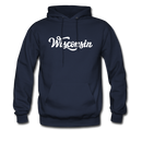 Wisconsin Hoodie - Hand Lettered Unisex Wisconsin Hooded Sweatshirt - navy