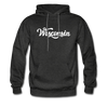Wisconsin Hoodie - Hand Lettered Unisex Wisconsin Hooded Sweatshirt - charcoal gray