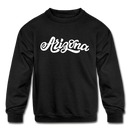 Arizona Youth Sweatshirt - Hand Lettered Youth Arizona Crewneck Sweatshirt - black