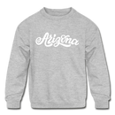 Arizona Youth Sweatshirt - Hand Lettered Youth Arizona Crewneck Sweatshirt - heather gray