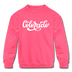 Colorado Youth Sweatshirt - Hand Lettered Youth Colorado Crewneck Sweatshirt - neon pink