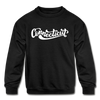 Connecticut Youth Sweatshirt - Hand Lettered Youth Connecticut Crewneck Sweatshirt - black