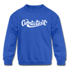 Connecticut Youth Sweatshirt - Hand Lettered Youth Connecticut Crewneck Sweatshirt - royal blue