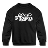 Alaska Youth Sweatshirt - Hand Lettered Youth Alaska Crewneck Sweatshirt - black