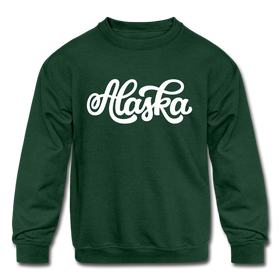 Alaska Youth Sweatshirt - Hand Lettered Youth Alaska Crewneck Sweatshirt