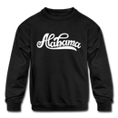 Alabama Youth Sweatshirt - Hand Lettered Youth Alabama Crewneck Sweatshirt - black