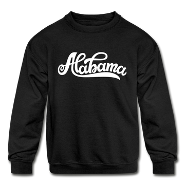 Alabama Youth Sweatshirt - Hand Lettered Youth Alabama Crewneck Sweatshirt - black