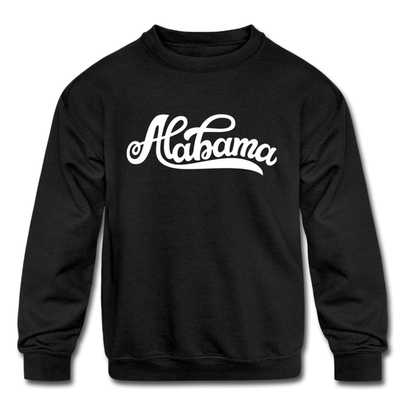 Alabama Youth Sweatshirt - Hand Lettered Youth Alabama Crewneck Sweatshirt - black
