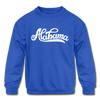 Alabama Youth Sweatshirt - Hand Lettered Youth Alabama Crewneck Sweatshirt - royal blue