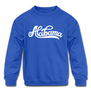 Alabama Youth Sweatshirt - Hand Lettered Youth Alabama Crewneck Sweatshirt - royal blue