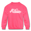 Alabama Youth Sweatshirt - Hand Lettered Youth Alabama Crewneck Sweatshirt - neon pink