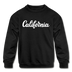 California Youth Sweatshirt - Hand Lettered Youth California Crewneck Sweatshirt - black