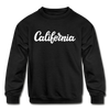 California Youth Sweatshirt - Hand Lettered Youth California Crewneck Sweatshirt - black