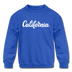 California Youth Sweatshirt - Hand Lettered Youth California Crewneck Sweatshirt - royal blue