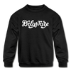 Delaware Youth Sweatshirt - Hand Lettered Youth Delaware Crewneck Sweatshirt - black