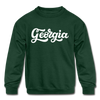 Georgia Youth Sweatshirt - Hand Lettered Youth Georgia Crewneck Sweatshirt - forest green