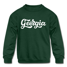 Georgia Youth Sweatshirt - Hand Lettered Youth Georgia Crewneck Sweatshirt