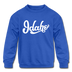 Idaho Youth Sweatshirt - Hand Lettered Youth Idaho Crewneck Sweatshirt - royal blue