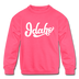 Idaho Youth Sweatshirt - Hand Lettered Youth Idaho Crewneck Sweatshirt - neon pink