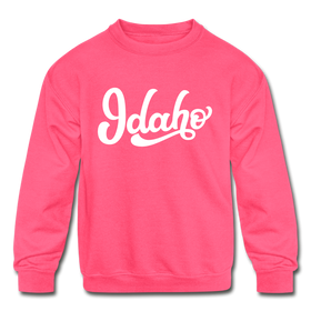 Idaho Youth Sweatshirt - Hand Lettered Youth Idaho Crewneck Sweatshirt