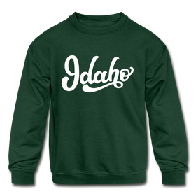 Idaho Youth Sweatshirt - Hand Lettered Youth Idaho Crewneck Sweatshirt